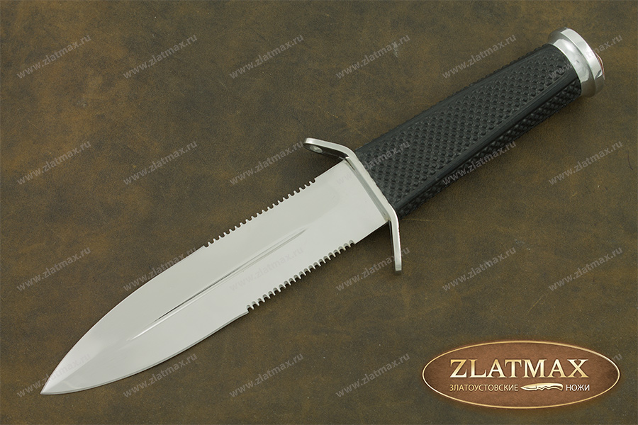 Нож Волк-2 (40Х10С2М, Резина, Нержавеющая сталь, Алюминий)