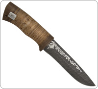 Нож SN-1 (Дамаск, Наборная береста, Текстолит)