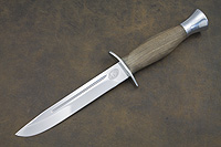 Нож Финка с гардой (40Х10С2М (ЭИ-107), Орех, Нержавеющая сталь, Алюминий)