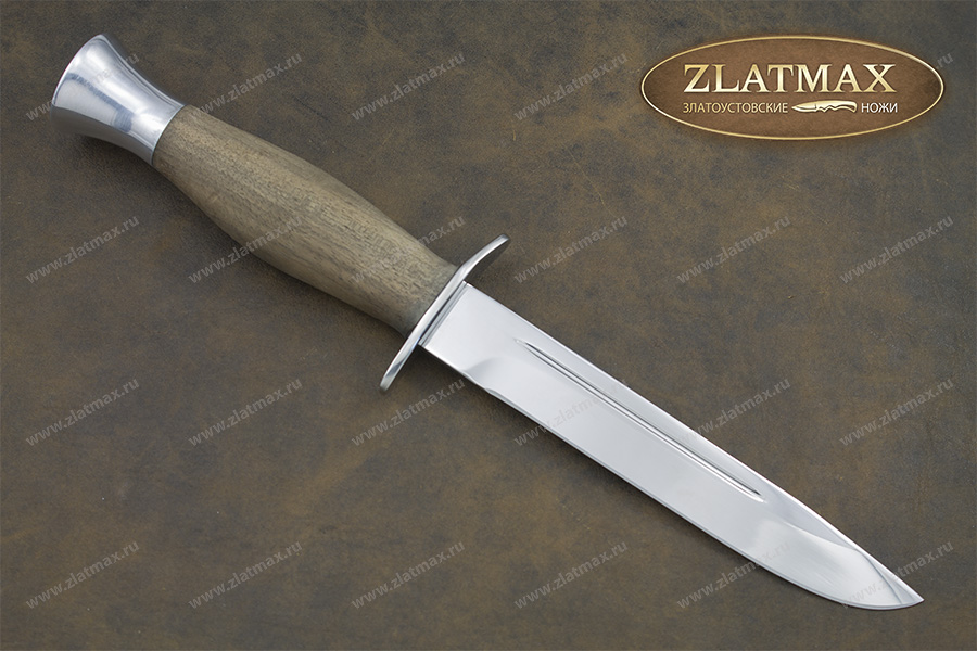Нож Финка с гардой (40Х10С2М, Орех, Нержавеющая сталь, Алюминий)