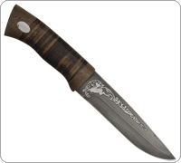 Нож SN-1 (Дамаск, Наборная кожа, Текстолит)