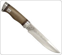Нож Боровик большой (40Х10С2М (ЭИ-107), Орех, Алюминий)