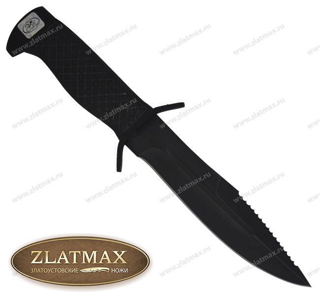 Нож Волк-1 (40Х10С2М, Резина, Нержавеющая сталь, Алюминий, Тонирование черный хром)