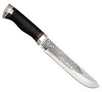 Нож Буйвол (40Х10С2М (ЭИ-107), Наборная кожа, Алюминий)