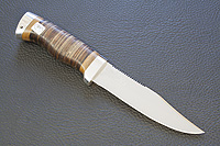 Нож Волк-3 (40Х10С2М (ЭИ-107), Наборная кожа, Алюминий)