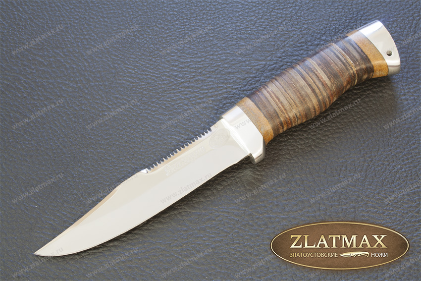 Нож Волк-3 (40Х10С2М, Наборная кожа, Алюминий)