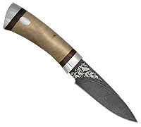 Нож Голец (Дамаск, Кап, Алюминий)