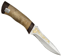 Нож Дельфин (40Х10С2М (ЭИ-107), Кап, Текстолит, Золочение рисунка на клинке)