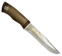 Нож Златоуст (40Х10С2М (ЭИ-107), Орех, Текстолит, Золочение рисунка на клинке)