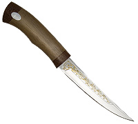 Нож Зубатка (40Х10С2М (ЭИ-107), Орех, Текстолит, Золочение рисунка на клинке)