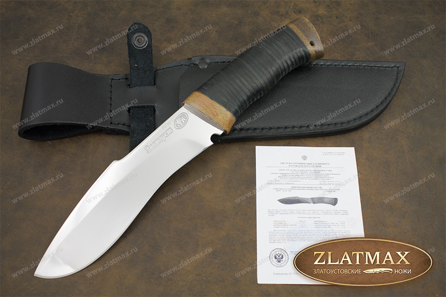 Нож Касатка (40Х10С2М, Наборная кожа, Текстолит)