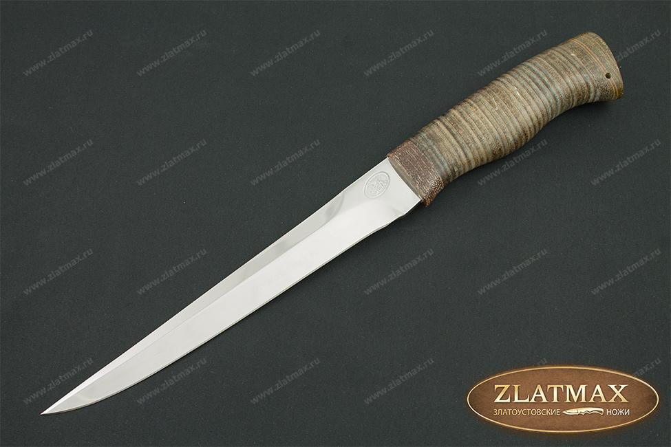 Нож Кижуч (40Х10С2М, Наборная кожа, Текстолит)