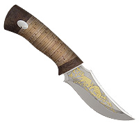 Нож Корсар (40Х10С2М (ЭИ-107), Наборная береста, Текстолит, Золочение)