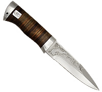 Нож Ласка (40Х10С2М (ЭИ-107), Наборная кожа, Алюминий)