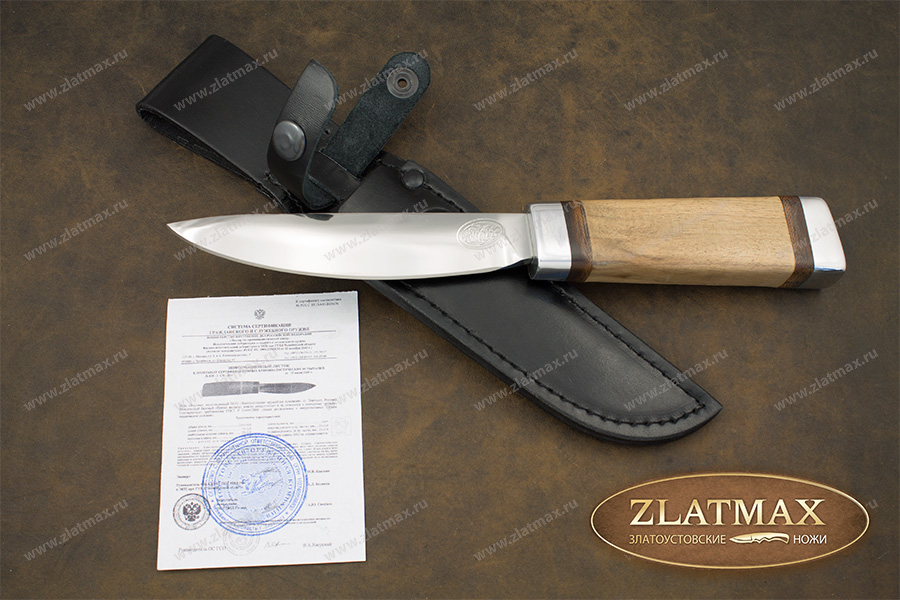Нож Якутский (40Х10С2М, Орех, Алюминий)