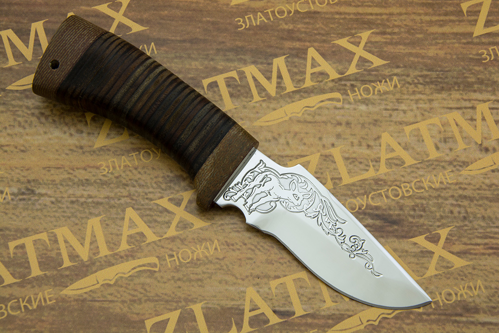 Нож Кроха (40Х10С2М, Наборная кожа, Текстолит)
