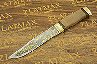 Нож Златоуст (40Х10С2М (ЭИ-107), Орех, Латунь, Золочение рисунка на клинке)