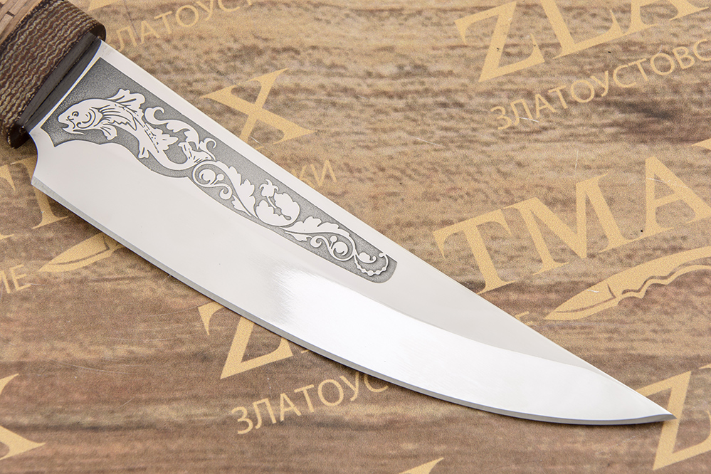 Нож Форель (40Х10С2М, Наборная береста, Текстолит)