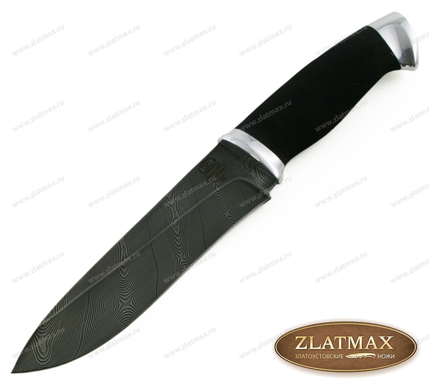 Нож Н1 (Дамаск У10А-7ХНМ, Микропористая резина, Алюминий) в Саратове фото-01