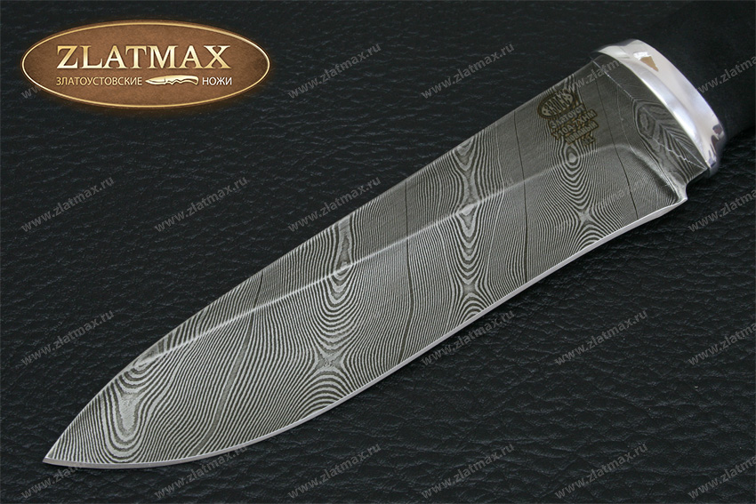 Нож Н1 (Дамаск У10А-7ХНМ, Микропористая резина, Алюминий)
