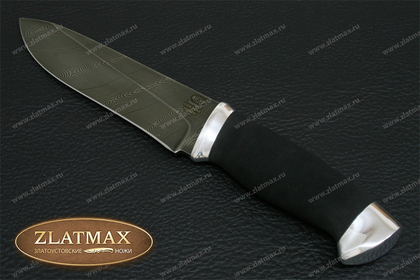 Нож Н1 (Дамаск У10А-7ХНМ, Микропористая резина, Алюминий)