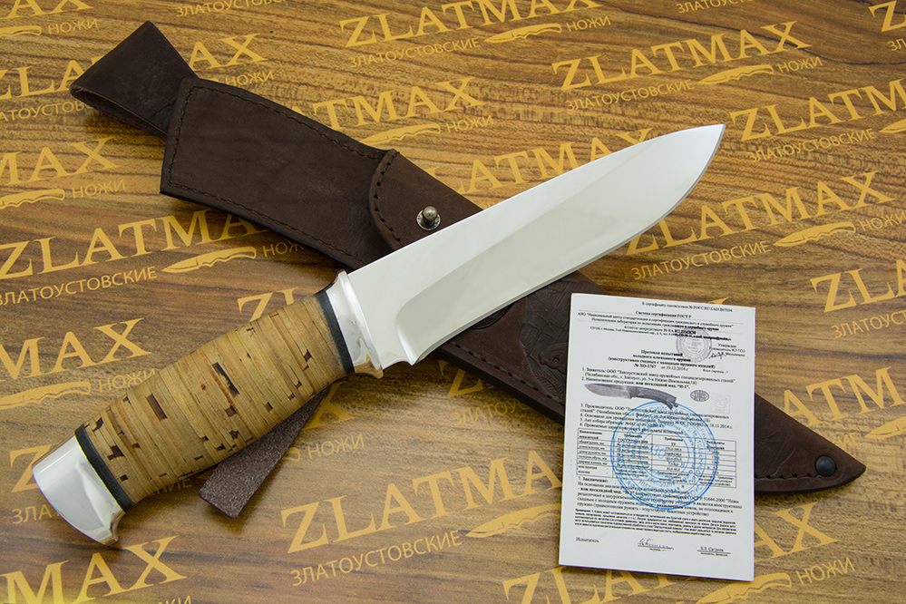 Нож Н1 (40Х10С2М, Наборная береста, Алюминий)