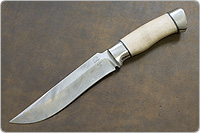 Нож Н2 Турция (65Г-Х13 (Контрастный дамаск), Орех, Алюминий)