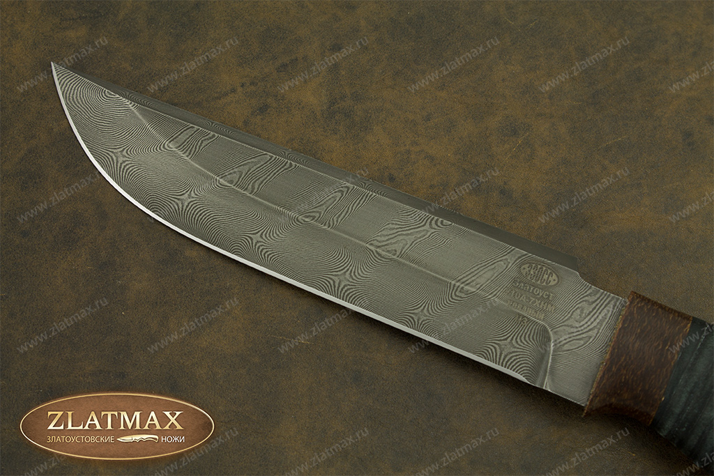 Нож Н3 Гумбольт (Дамаск У10А-7ХНМ, Наборная кожа, Текстолит)