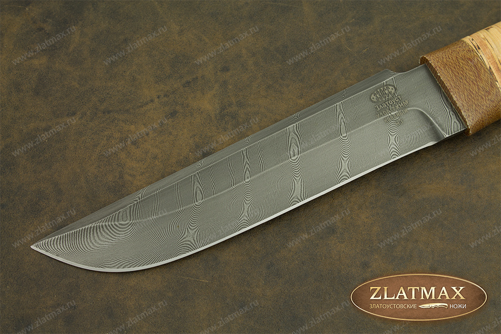 Нож Н3 Гумбольт (Дамаск У10А-7ХНМ, Наборная береста, Текстолит)