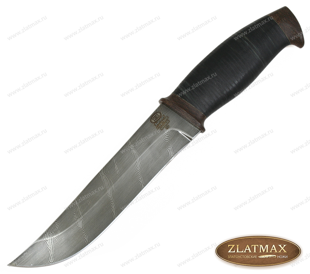 Нож Н5 (Дамаск У10А-7ХНМ, Наборная кожа, Текстолит) в Саратове фото-01