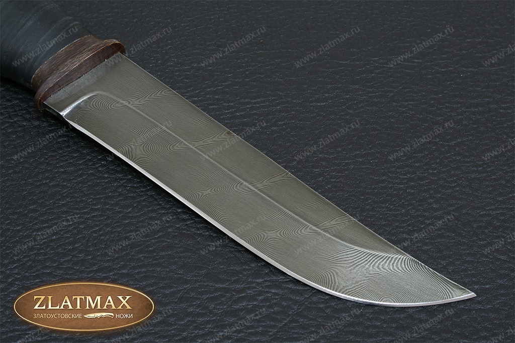 Нож Н5 (Дамаск У10А-7ХНМ, Наборная кожа, Текстолит)