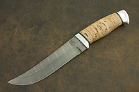 Нож Н5 (Дамаск У10А-7ХНМ, Наборная береста, Алюминий)