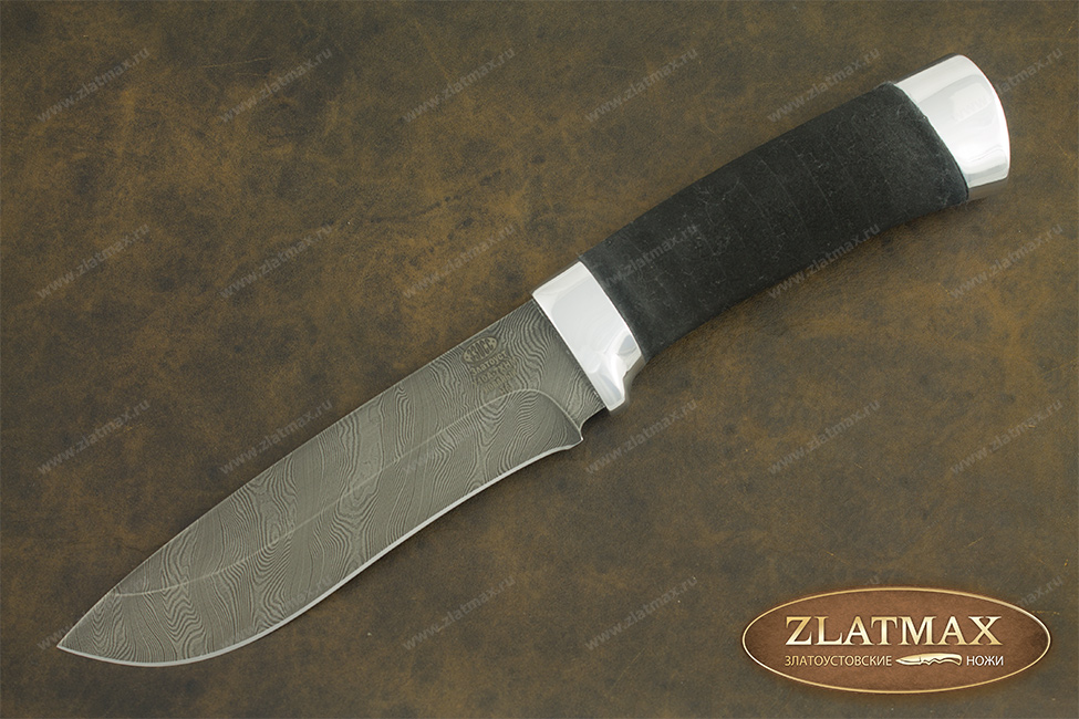 Нож Н6 (Дамаск У10А-7ХНМ, Микропористая резина, Алюминий)