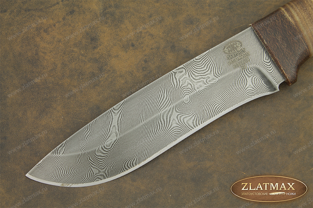 Нож Н6 (Дамаск У10А-7ХНМ, Наборная кожа, Текстолит)