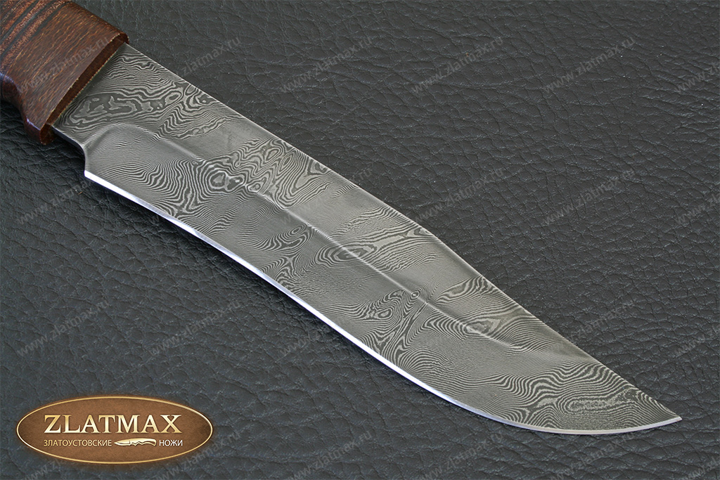 Нож Н7 (Дамаск У10А-7ХНМ, Наборная кожа, Текстолит)