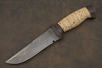Нож Н8 Спецназ (Дамаск У10А-7ХНМ, Наборная береста, Текстолит)