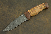 Нож Н9 Чикаго (Дамаск У10А-7ХНМ, Наборная береста, Текстолит)
