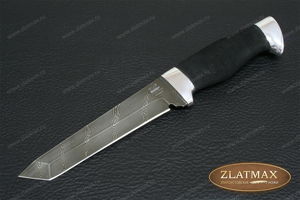 Нож Н10 Филадельфия (Дамаск У10А-7ХНМ, Микропористая резина, Алюминий)