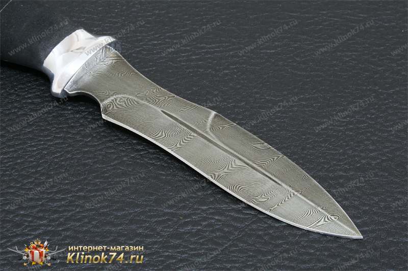 Нож Н21 (Дамаск У10А-7ХНМ, Микропористая резина, Алюминий)