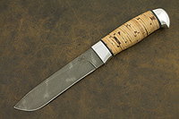 Нож Н61 (Дамаск У10А-7ХНМ, Наборная береста, Алюминий)