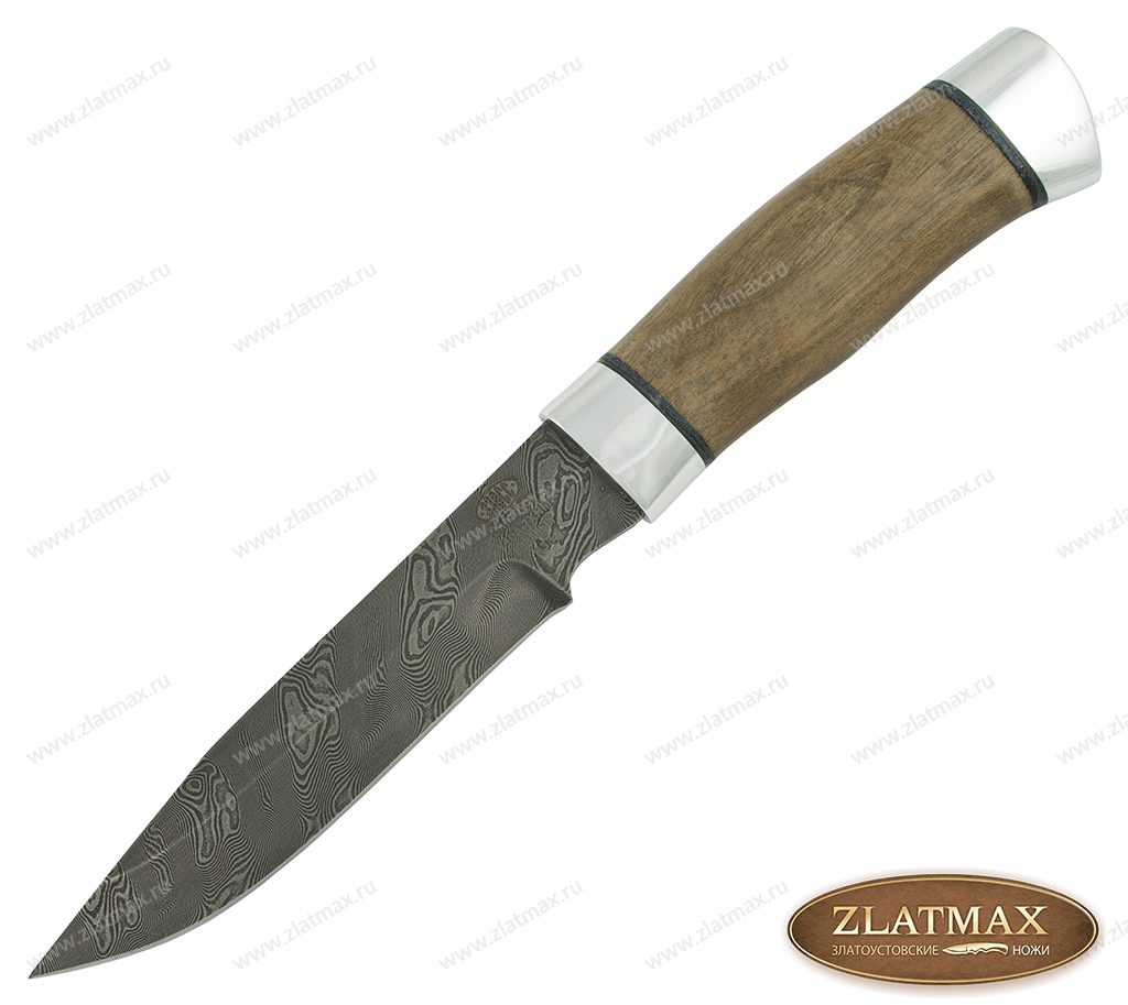 Нож Н33 (Дамаск У10А-7ХНМ, Орех, Алюминий) фото-01