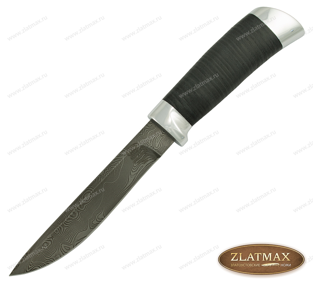 Нож Н57 (Дамаск У10А-7ХНМ, Наборная кожа, Алюминий) фото-01