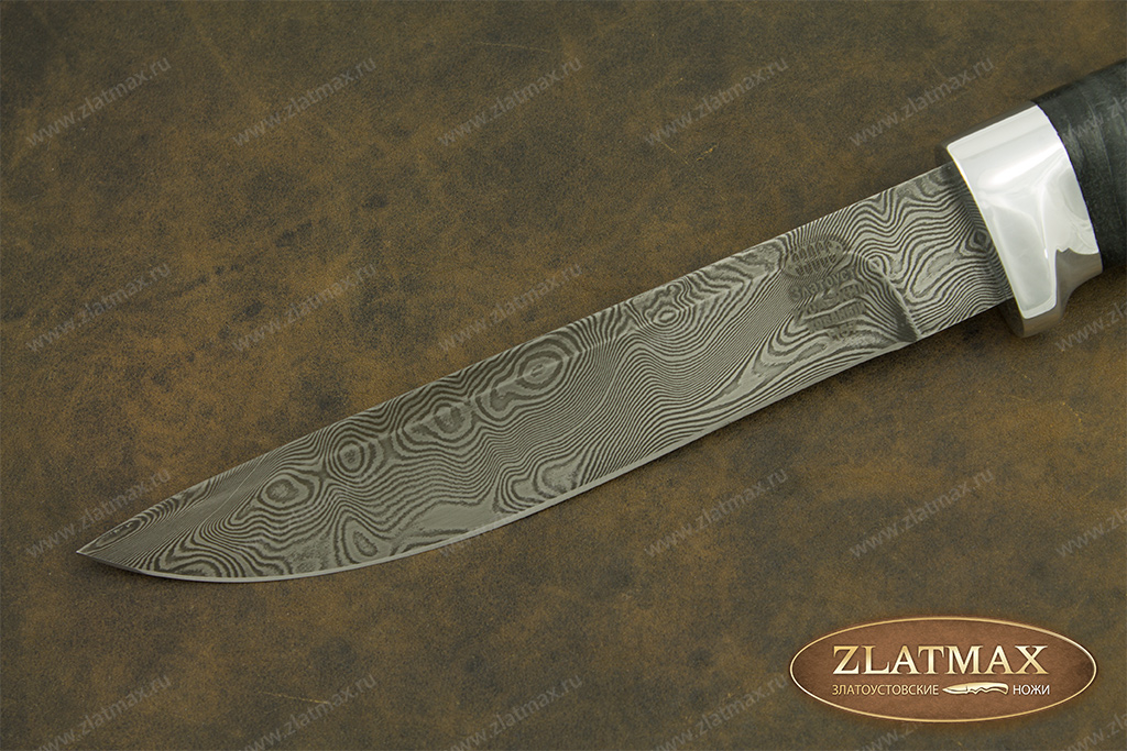 Нож Н57 (Дамаск У10А-7ХНМ, Наборная кожа, Алюминий)