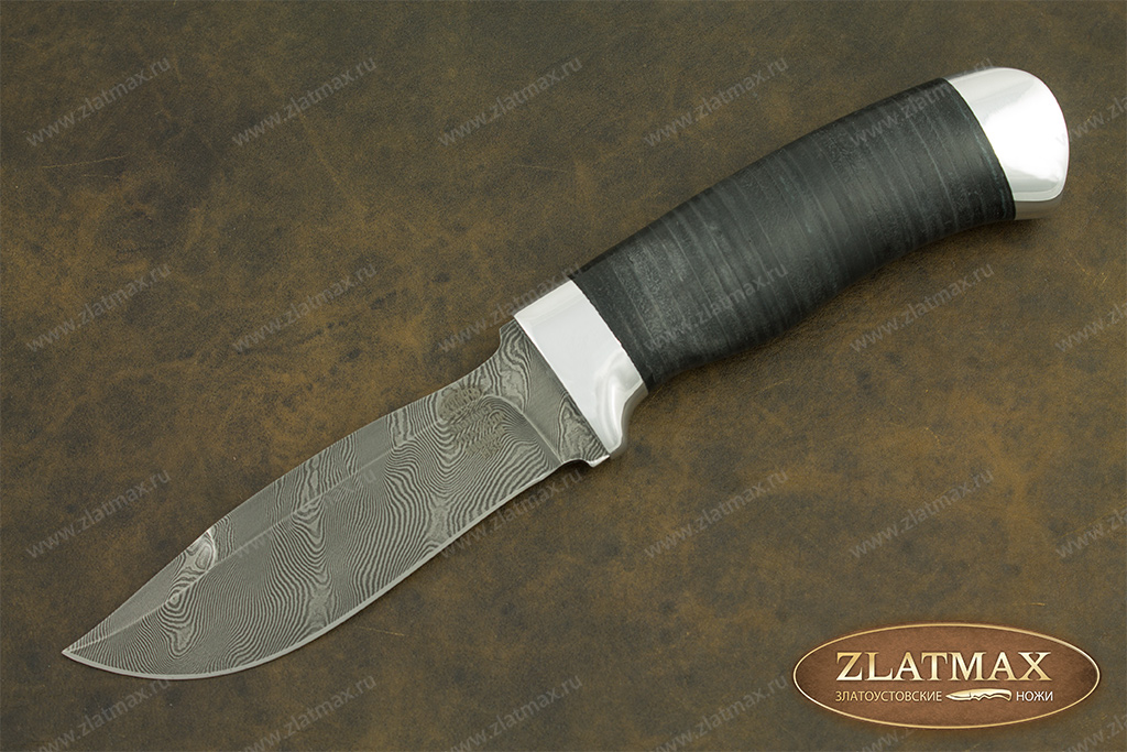 Нож Н59 (Дамаск У10А-7ХНМ, Наборная кожа, Алюминий)
