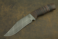 Ножи из дамасской стали У10А-7ХНМ (Черный дамаск) | страница-2: Нож Н73 Каспий (Дамаск У10А-7ХНМ, Наборная кожа, Текстолит)