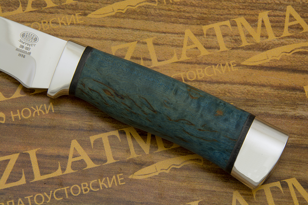 Нож Н16 (40Х10С2М, Стабилизированная карельская береза, Алюминий)
