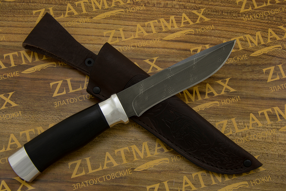 Нож Н24 (Дамаск У10А-7ХНМ, Граб, Алюминий)