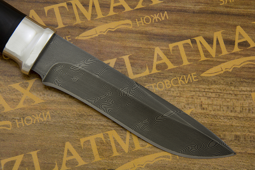 Нож Н24 (Дамаск У10А-7ХНМ, Граб, Алюминий)