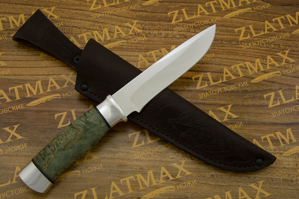 Нож Н24 (40Х10С2М, Стабилизированная карельская береза, Алюминий)