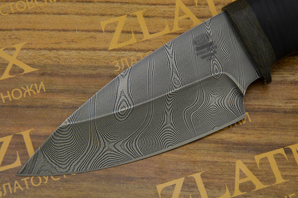 Нож Н84 (Дамаск У10А-7ХНМ, Наборная кожа, Текстолит)